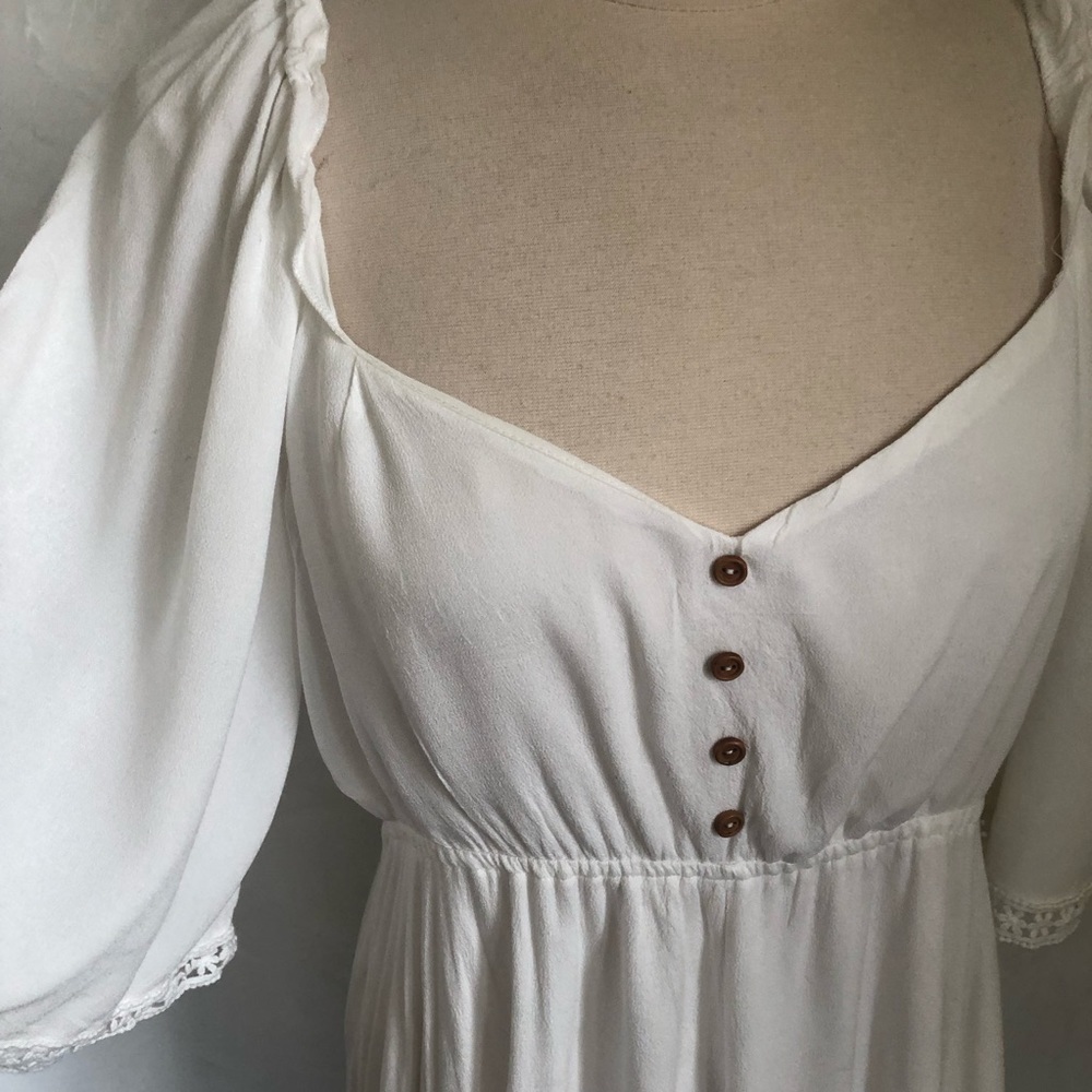 Lulus My darling love White handkerchief Dress w/3/4 sleeves fully lined Size XL - Picture 9 of 14